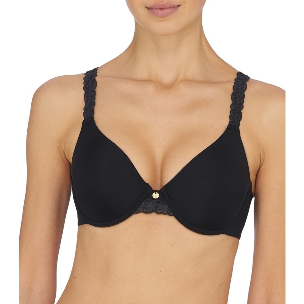 NATORI PURE LUXE SEAML BLACK BRA SIZE 30C NEW WITH TAGS